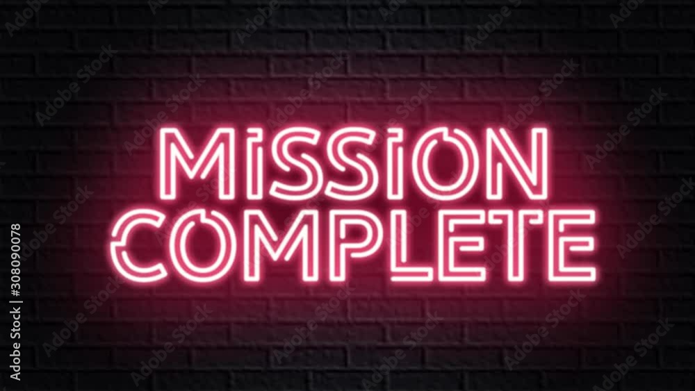 red neon video animation mission complete red neon video animation mission complete