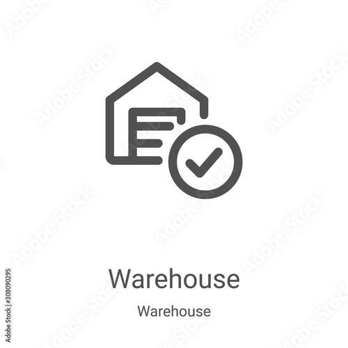 warehouse icon vector from warehouse collection. Thin line warehouse outline icon vector illustration. Linear symbol for use on web and mobile apps, logo, print media