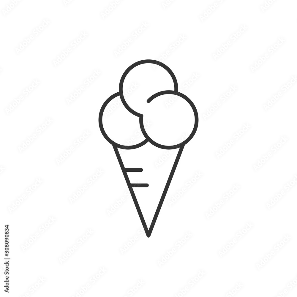 Ice cream icon in flat style. Sundae vector illustration on white isolated background. Sorbet dessert business concept. Ice cream icon in flat style. Sundae vector illustration on white isolated background. Sorbet dessert business concept.