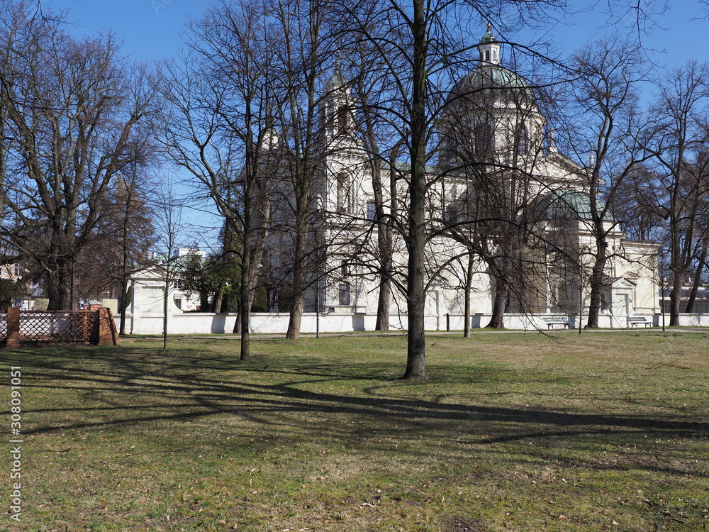 Collegiate church of Saint Anne in Wilanow quarter in european capital city of Poland