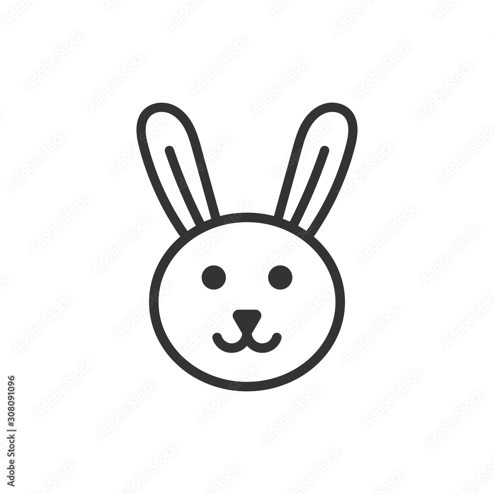 Rabbit icon in flat style. Bunny vector illustration on white isolated background. Happy easter business concept. Rabbit icon in flat style. Bunny vector illustration on white isolated background. Happy easter business concept.
