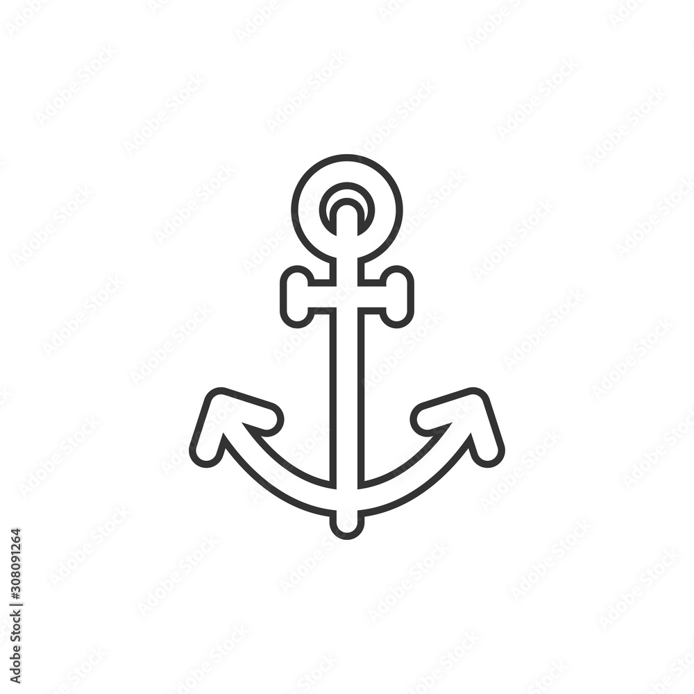 Boat anchor icon in flat style. Vessel hook vector illustration on white isolated background. Ship equipment business concept. Boat anchor icon in flat style. Vessel hook vector illustration on white isolated background. Ship equipment business concept.