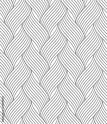 Vector geometric seamless pattern. Modern geometric background with interwoven stripes.