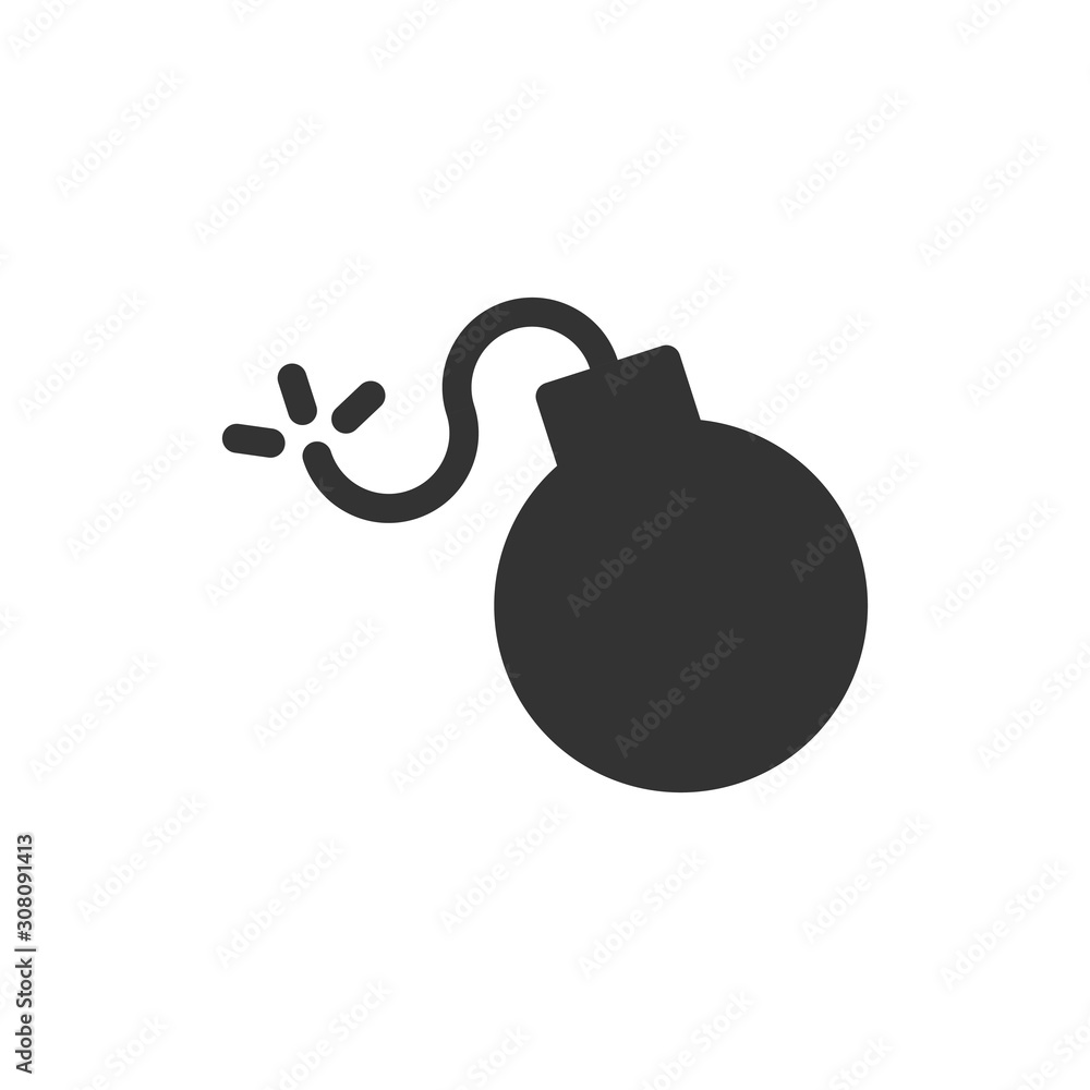 Bomb icon in flat style. Dynamite vector illustration on white isolated background. C4 tnt business concept. Bomb icon in flat style. Dynamite vector illustration on white isolated background. C4 tnt business concept.