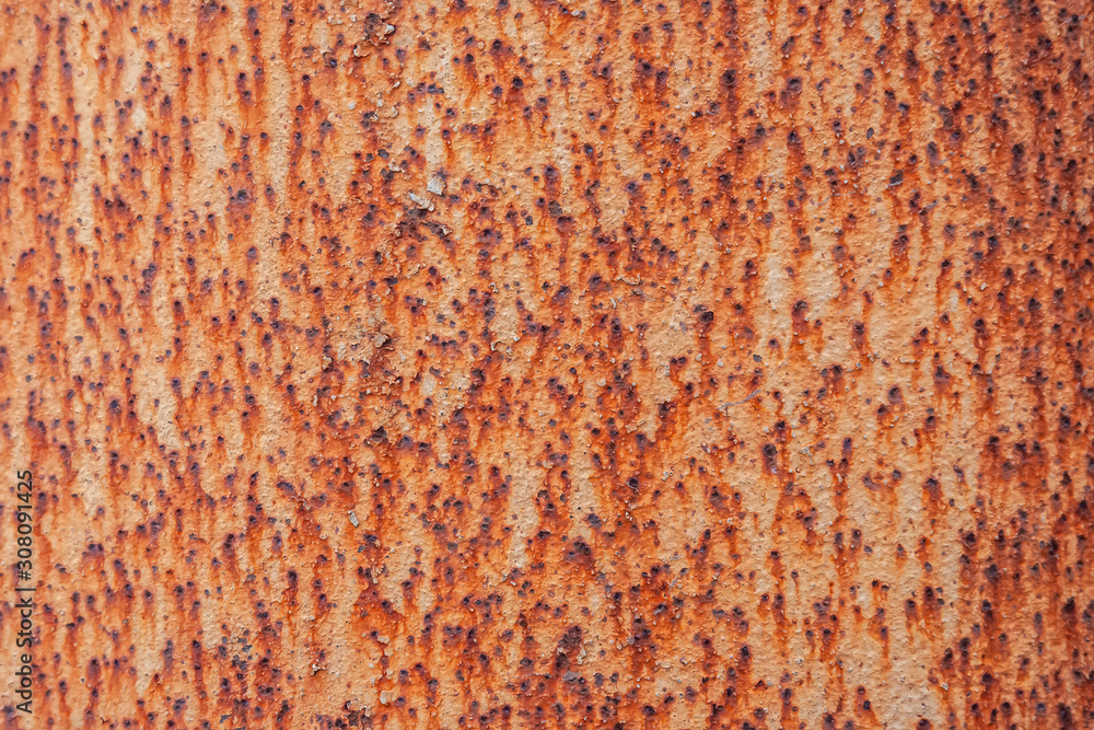Rusty coating of a powerful bridge pylon. Rusty coating of a powerful bridge pylon.