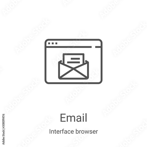 email icon vector from interface browser collection. Thin line email outline icon vector illustration. Linear symbol for use on web and mobile apps, logo, print media