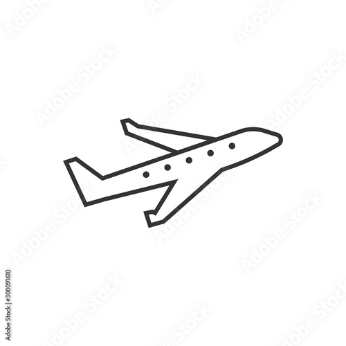 Plane icon in flat style. Airplane vector illustration on white isolated background. Flight airliner business concept.
