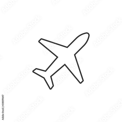 Plane icon in flat style. Airplane vector illustration on white isolated background. Flight airliner business concept.