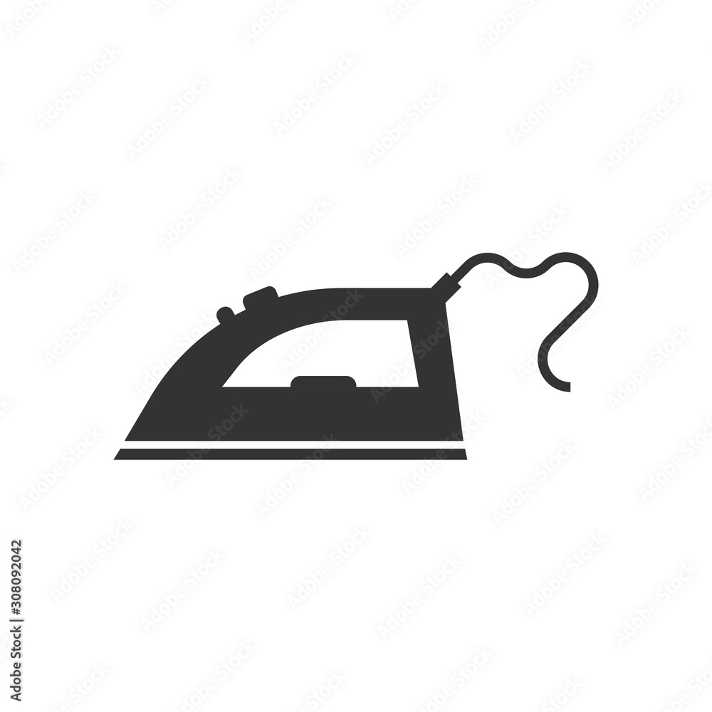 Iron icon in flat style. Laundry equipment vector illustration on white isolated background. Ironing business concept. Iron icon in flat style. Laundry equipment vector illustration on white isolated background. Ironing business concept.