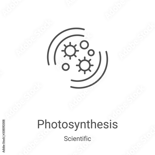 photosynthesis icon vector from scientific collection. Thin line photosynthesis outline icon vector illustration. Linear symbol for use on web and mobile apps, logo, print media