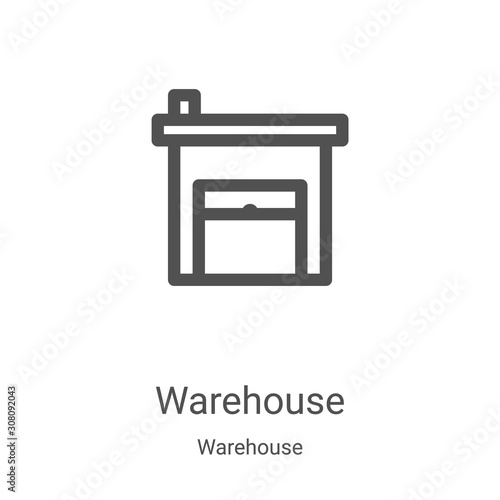 warehouse icon vector from warehouse collection. Thin line warehouse outline icon vector illustration. Linear symbol for use on web and mobile apps, logo, print media