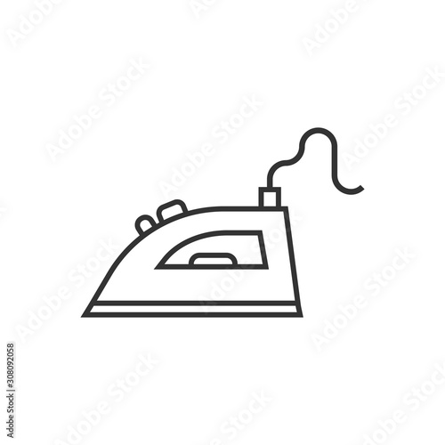 Iron icon in flat style. Laundry equipment vector illustration on white isolated background. Ironing business concept.