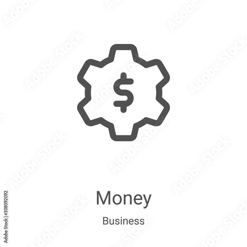 money icon vector from business collection. Thin line money outline icon vector illustration. Linear symbol for use on web and mobile apps, logo, print media