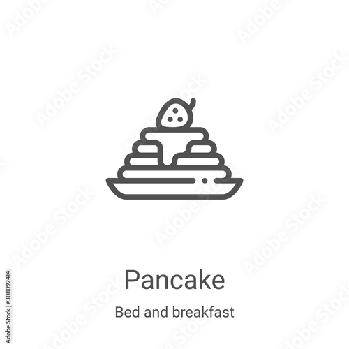 pancake icon vector from bed and breakfast collection. Thin line pancake outline icon vector illustration. Linear symbol for use on web and mobile apps, logo, print media