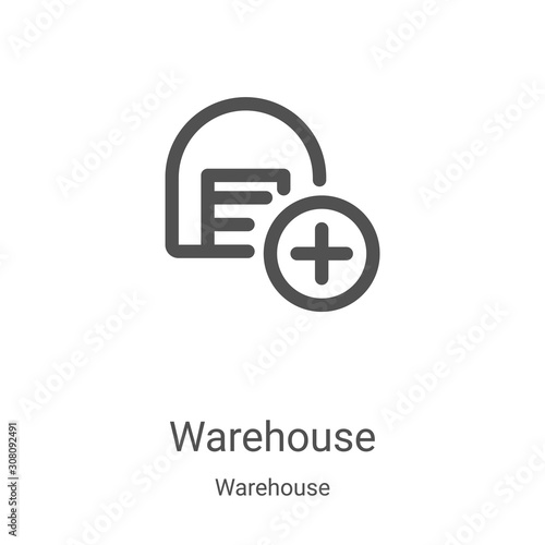 warehouse icon vector from warehouse collection. Thin line warehouse outline icon vector illustration. Linear symbol for use on web and mobile apps, logo, print media