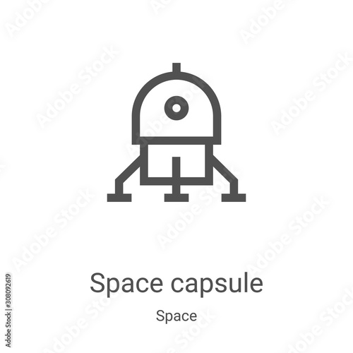 space capsule icon vector from space collection. Thin line space capsule outline icon vector illustration. Linear symbol for use on web and mobile apps, logo, print media
