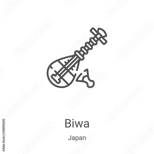 biwa icon vector from japan collection. Thin line biwa outline icon vector illustration. Linear symbol for use on web and mobile apps, logo, print media
