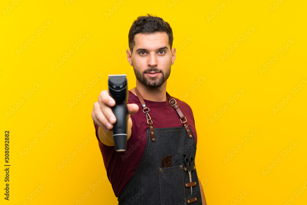 Barber man in an apron Barber man in an apron