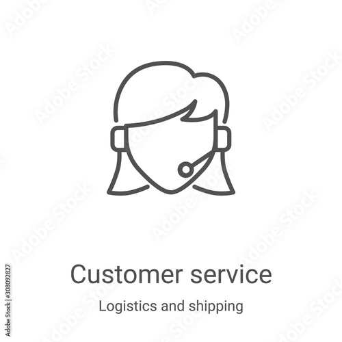 customer service icon vector from logistics and shipping collection. Thin line customer service outline icon vector illustration. Linear symbol for use on web and mobile apps, logo, print media