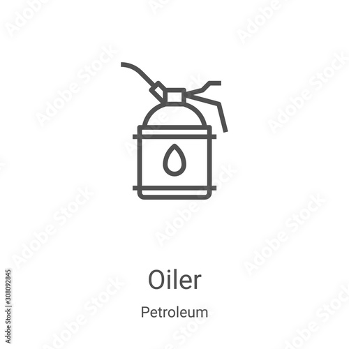 oiler icon vector from petroleum collection. Thin line oiler outline icon vector illustration. Linear symbol for use on web and mobile apps, logo, print media