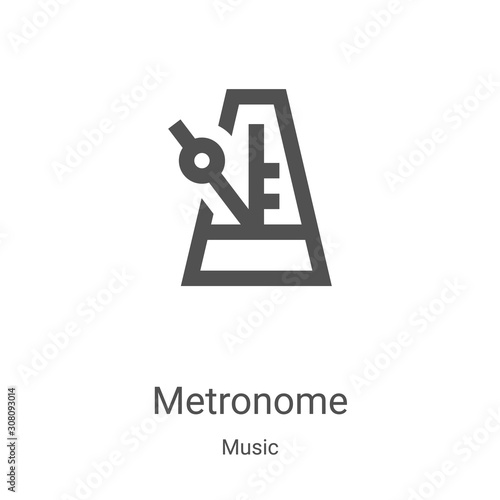 metronome icon vector from music collection. Thin line metronome outline icon vector illustration. Linear symbol for use on web and mobile apps, logo, print media