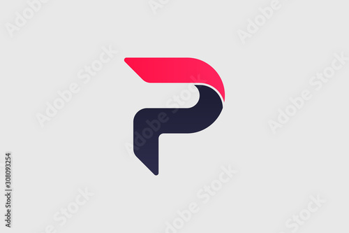 Abstract Initial Letter P Logo Design Template Element photo