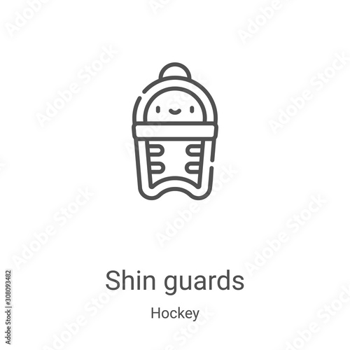shin guards icon vector from hockey collection. Thin line shin guards outline icon vector illustration. Linear symbol for use on web and mobile apps, logo, print media