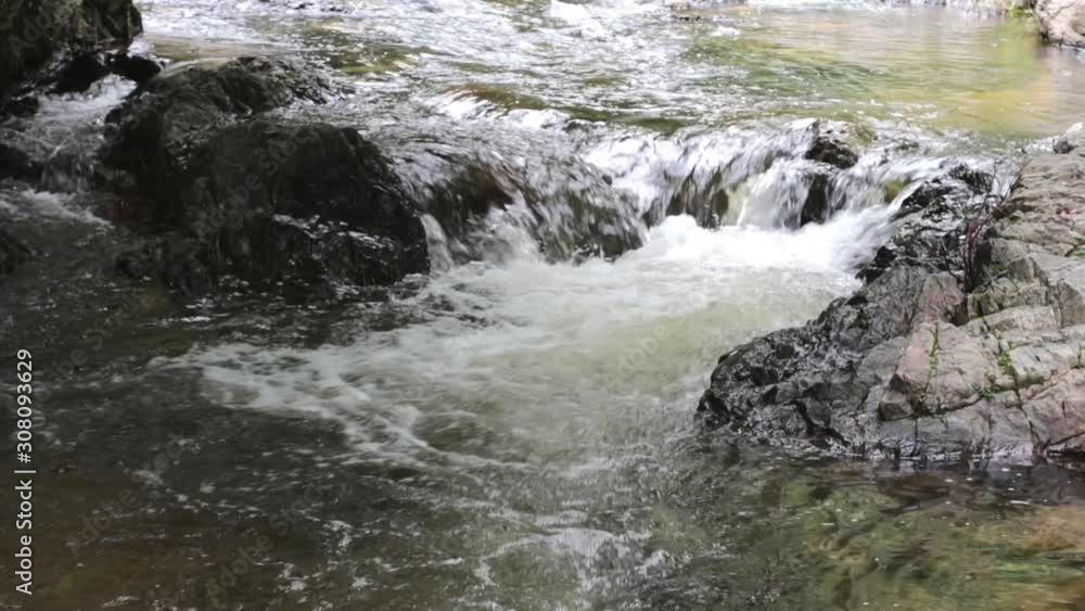 Clear water and rocks in the stream Clear water and rocks in the stream