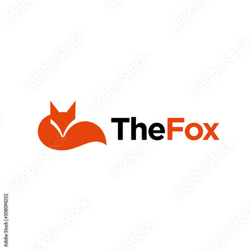 simple minimalist geometric fox, wolf logo design vector template illustration. universal fox symbol icon. media, technology, website, company symbol icon