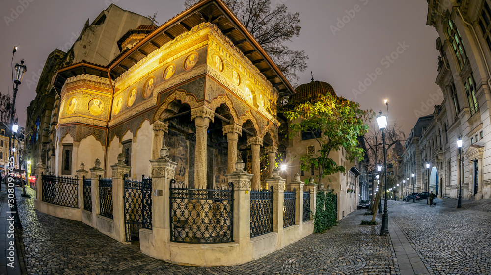 Fototapeta premium Stavropoleos monastery, Bucharest, Romania
