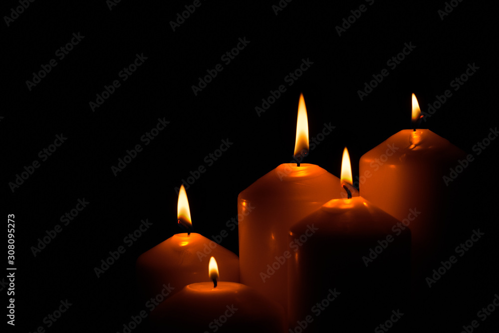 The light from the candle flame The light from the candle flame