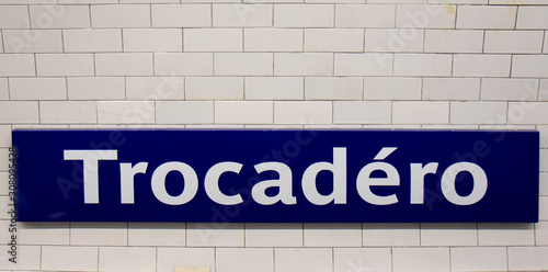 Metro sign in Paris subway