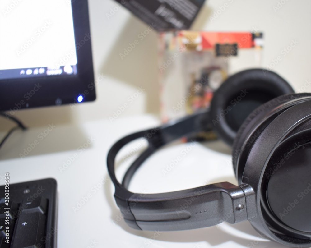 headphones on table headphones on table