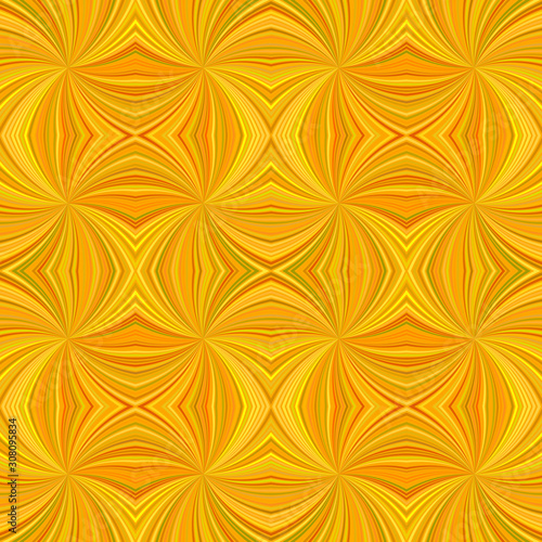 Orange seamless abstract psychedelic curved ray burst stripe pattern background - vector graphic design