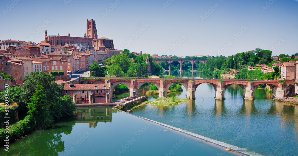 Picturesque city of Albi, south of France.
