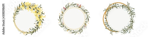 Bohemian  romantic decor, vintage botanical composition for invitation greeting cards.Big set.