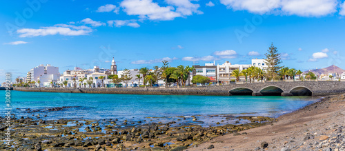 Landscape with Arrecife, capital of Lanzarote, Canary Islands, Spain photo