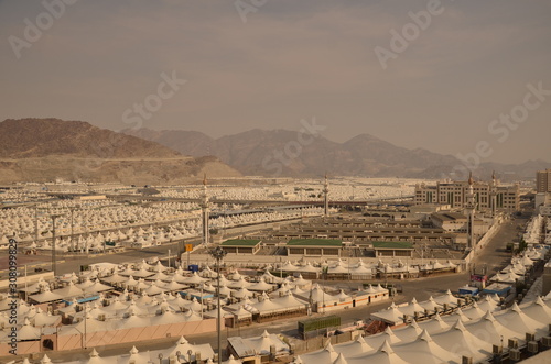 MIna Hajj Tents, Mecca, Saudi Arabia, Pilgrimage will stay in these tent in Mina, when Hajj Season