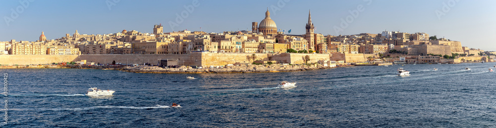Valletta. The building of the Cathedral of St. Paul on a sunny day.