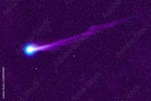 A beautiful comet in deep space. Elements of this image were furnished by NASA.