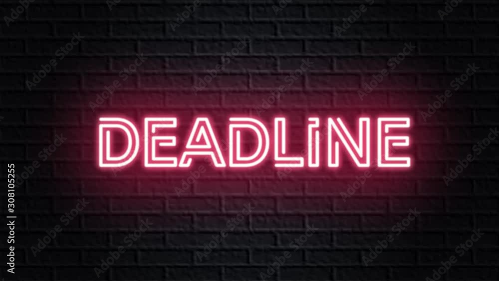 red neon video animation deadline red neon video animation deadline