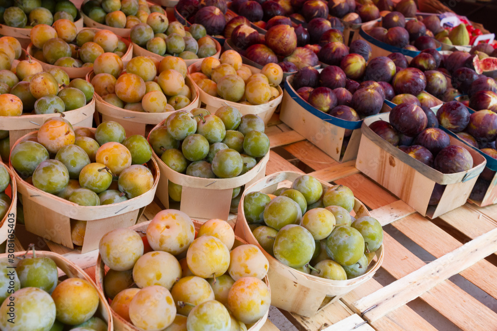 Plums at market