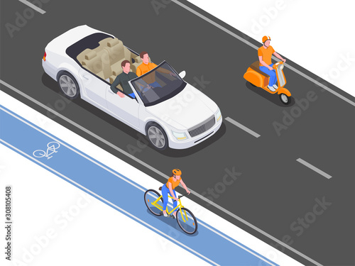 Personal Transport Isometric Illustration