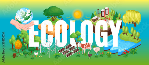Ecology Isometric Header Title