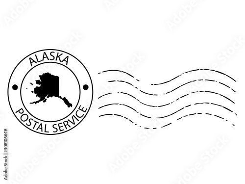 Alaska postal stamp Vector illustration Eps 10