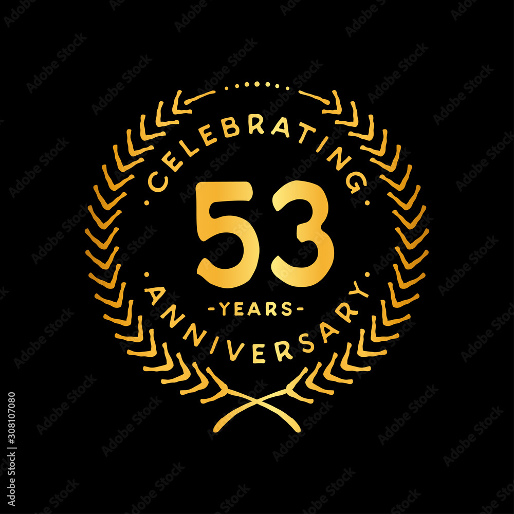 Naklejka premium 53 years design template. 53rd vector and illustration.