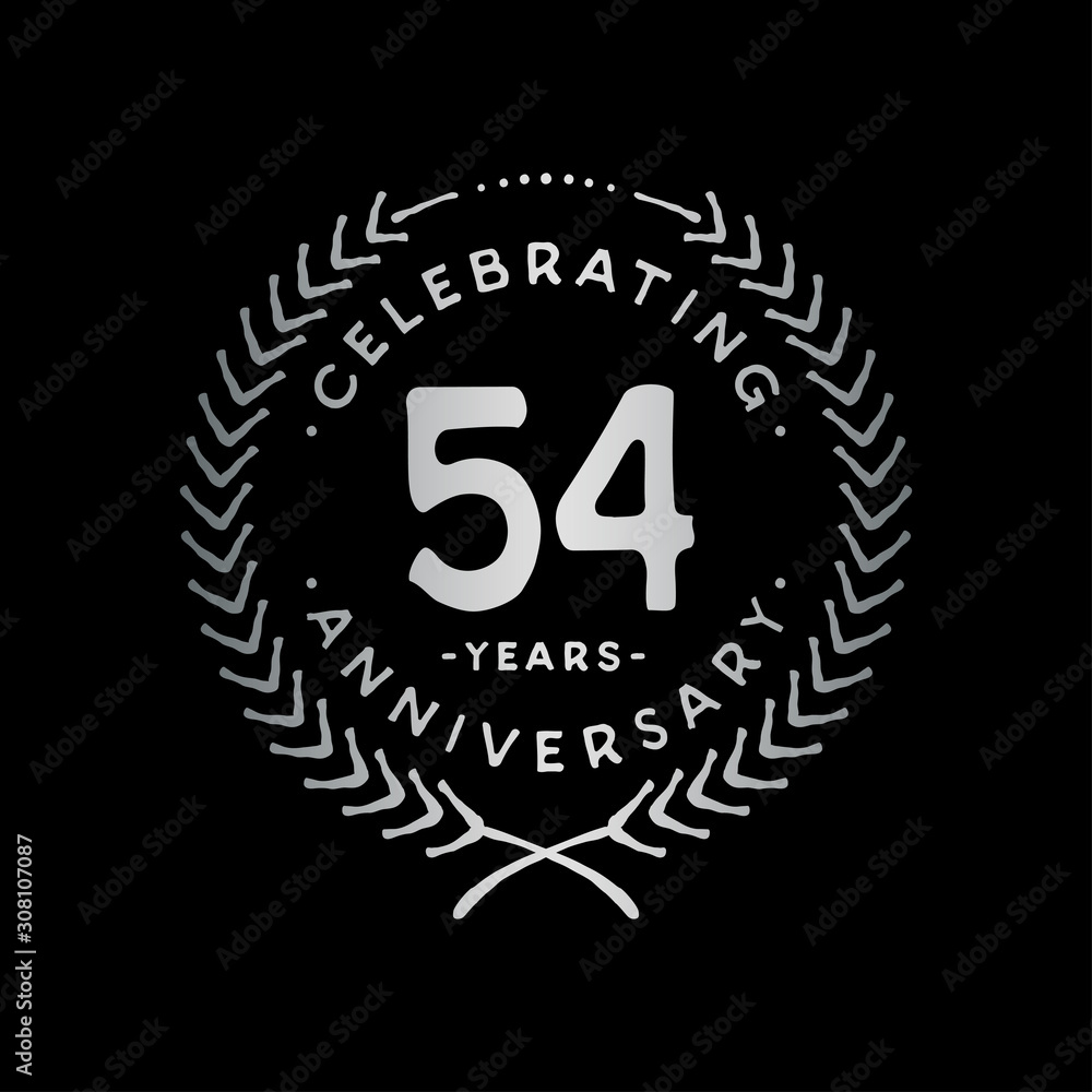 Fototapeta premium 54 years design template. 54th vector and illustration.