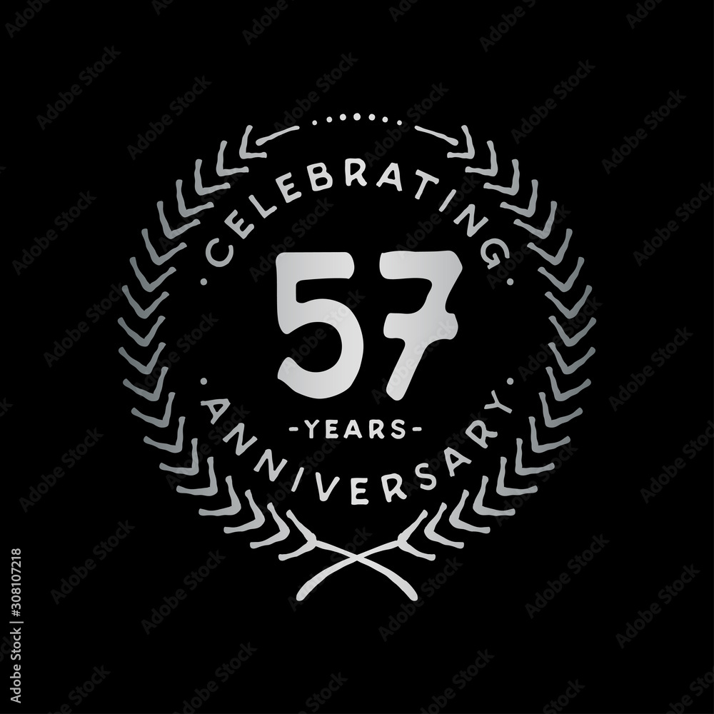 Fototapeta premium 57 years design template. 57th vector and illustration.