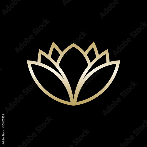 Flower icon. Vector drawing. Side view. Isolated object on a black background. Isolate.