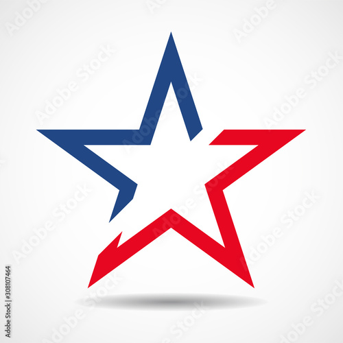 USA flag in star shape. American star